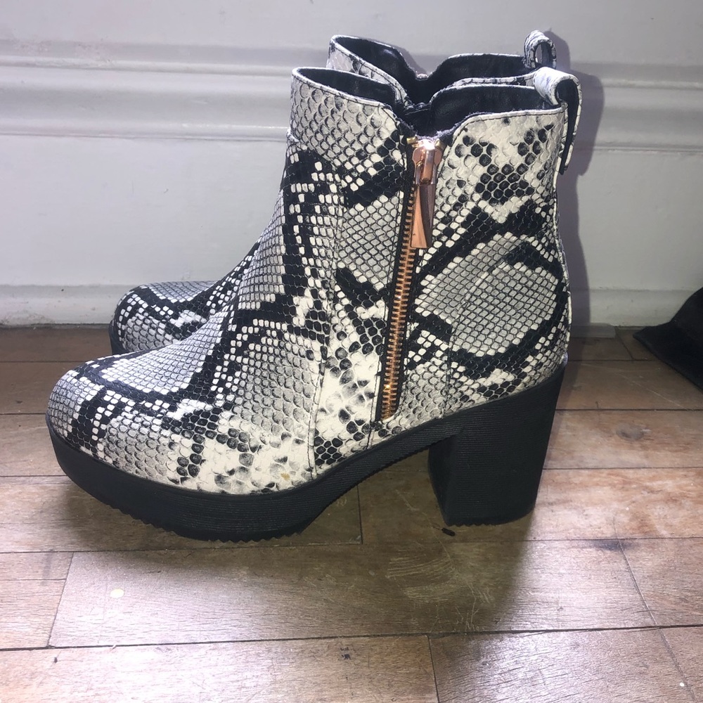 Snake Print Booties